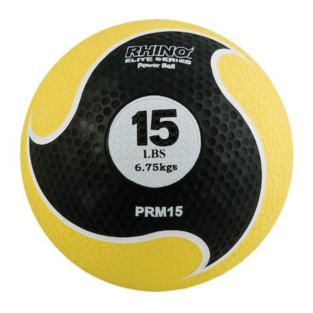 Champion Sports 15 lbs Rhino Elite Medicine Ball, Yellow CH56060